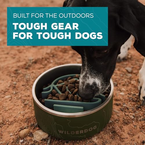 Wilderdog Slow Feeder Bowl – Non-Slip Dish for Fast-Eating Dogs – Promotes Healthy Digestion & Mealtime Enrichment – Adventure-Ready & Top Rack Dishwasher Safe - Fits Bowls with a 7+ Inch Diameter