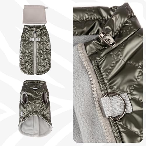Adjustable Waterproof Dog Winter Coat with Reflective Strips, Insulated Fleece Lined Harness Hole Jacket for Cold Weather & Snow (Gray, XX-Large) - color: Gray, size: XXL:Chest 22'' , Length: 15.7''