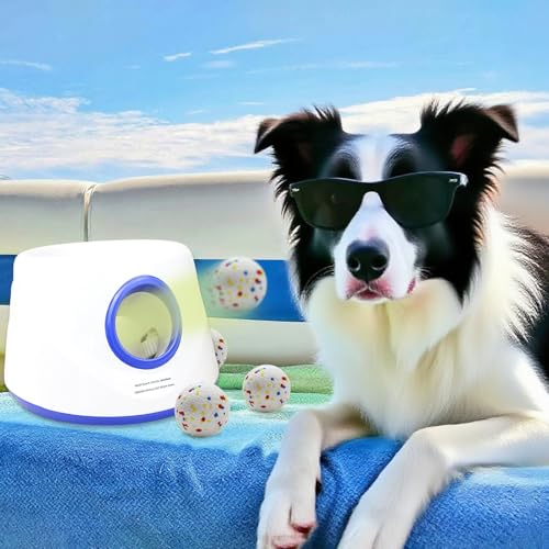 6 Pack Dog Balls, Specially Designed for Dogs that Like to chew, 2.2inch Stain-Resistant/Easy-Clean White Balls, Perfect for 2.2 Inch Automatic Dog Ball Launcher (ETPU Material) - color: white