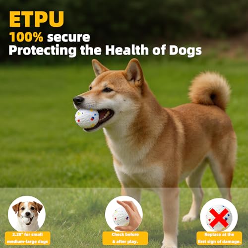 6 Pack Dog Toy Ball, 2.3 Inch ETPU Material, Automatic Ball Transmitter Replacement Ball, Suitable for Small and Medium Dogs, Suitable for 2.3 Inch Automatic Dog Ball Launcher - color: White
