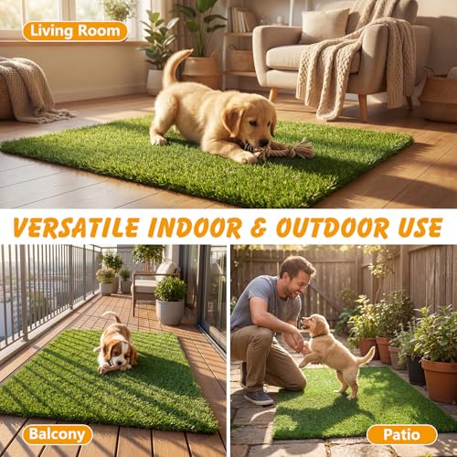 Ondware Grass Pad for Dogs Potty 39.3×31.5 Inches, Grass Pee Pad Washable Reusable Fake Grass for Dog Potty Training, Easy to Clean, Quick-Drying, Odor-Resistant.