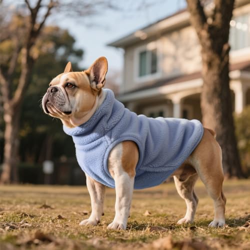 Idepet Dog Fleece Vest Sweater Zip Up Warm Pullover Dogs Jacket with D-Ring Leash Winter Cold Weater Coat Pet Sweatershirt Clothes Hoodie for Small Medium Dogs Boy Girl(Sky Blue,XXS) - color: Sky Blue, size: XXS