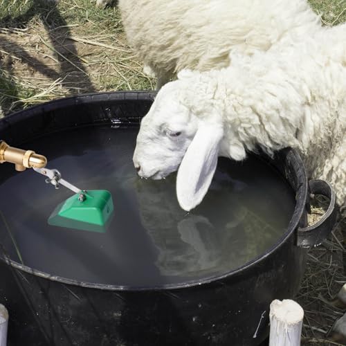 Brass Float Valve 3/4 Inch Water Float Valves with Adjustable Arm, Livestock Water Tank Float Valve Switch Brass Float Ball Valve Shut Off Pool Auto Fill Valve for Automatic Waterer - style: 3/4" Green