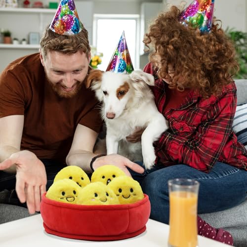 YZHDUXIU Dog Squeak Toys, 6 Pack Chicken Nugget Dogs Push Toys Interactive Puppy Toys Bark Box Toys Dog Chicken Toy to Keep Them Busy - color: Yelllow Chicken Nugget