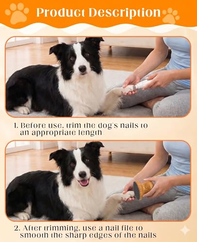 Dog Nail File, Grinder Board Scratch Pad with 4-Pack Replaceable Sandpaper Discs, Gentle Pet Nail Care Tool for Dogs and Cats