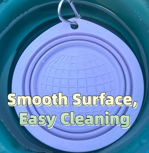 Portable Collapsible Pet Bowl - Food Grade TPR/Silicone, Foldable Dog Cat Travel Bowl with Carabiner for Hiking Camping, Easy Clean & Lightweight (Purple) - color: Purple
