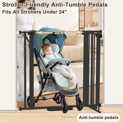 30-41 Inch Extra Wide Outdoor Baby Gate/Dog Gate, Indoor Pet Gate for Doorways, Hallways and Stairs No Drilling, Auto Close, Pressure Mounted Safety gate for Babies,Pets, Black - size: Black 30-40inches wide