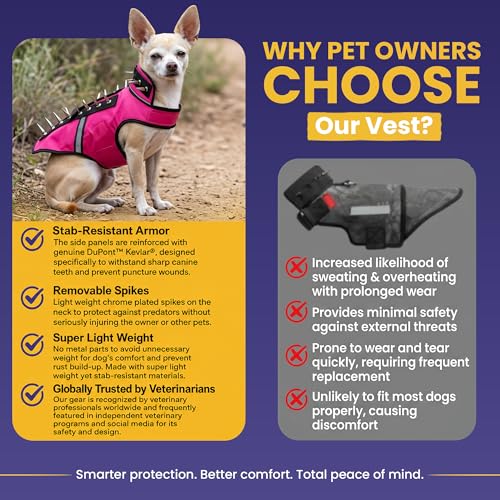 CoyoteVest SpikeVest Dog Harness | Stab-Resistant Protective Vest | Coyote Vest for Dogs | Defends Against Coyotes, Dogs, Birds of Prey | Reflective Safety, Made in USA (M-Yellow) - color: Yellow, size: Medium