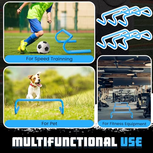 Wettarn 10 Pcs Speed Agility Training Hurdles Detachable Durable Hurdle Agility Plyometric and All Purpose Speed Training Equipment for Athletes Soccer Basketball - color: Blue, size: 6 Inch