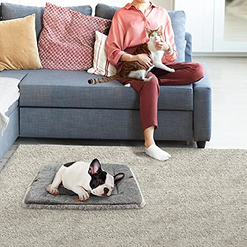 Cat Bed Self Warming, Foldable Self Heated Cat Mat Heating Pad 24 x 20 inch Extra Warm Thermal Pet Pad for Indoor Outdoor Cats, Non-Slip Bottom Washable Non Electric, Grey - color: Grey