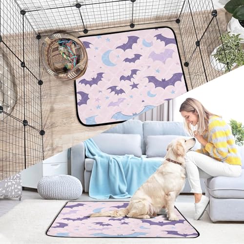 Qilmy Bats Pet Mat, Waterproof Reusable Dog Training Pad Anti-Slip Pet Creat Pad for Small Medium Large Dogs and Cats - size: Smallx3