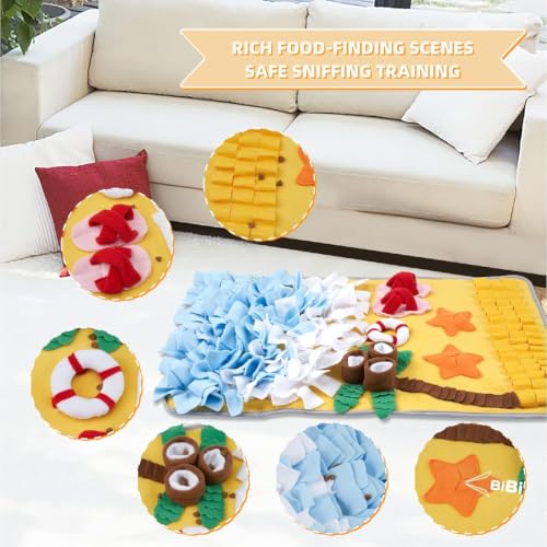 Snuffle Mat for Dogs, Interactive Dog Sniffing Mat with Squeaky Sound,Encourage Natural Foraging, Slow Feeder, Stress Relief, Machine Washable Pet Foraging Mat for Small Medium Large Dogs