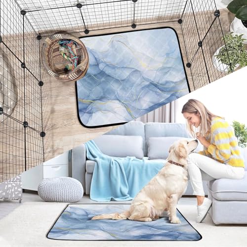 Qilmy Marble Pet Mat, Waterproof Reusable Dog Training Pad Anti-Slip Pet Creat Pad for Small Medium Large Dogs and Cats - size: Medium+Large