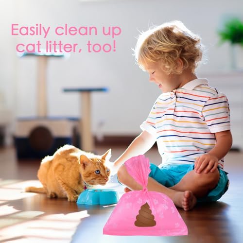 Poop Bags Rolls 256 Count - 9x13 Inches Pink Thickened Leakproof Lavender scent Poo Bags for Dogs, Eco-Friendly Pet Waste Bags for Walking,Travel,Home. - color: pink