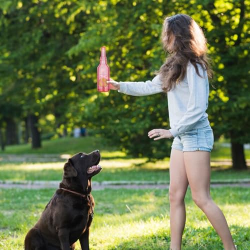 Water Bottle Dog Toy for Aggressive Chewers,Ball in Bottle Rubber Dog Toy,Cute Interactive Pet Rubber Cruncher for Dogs Aggressive Chewers Large/Medium/Small(Pink) - color: Pink