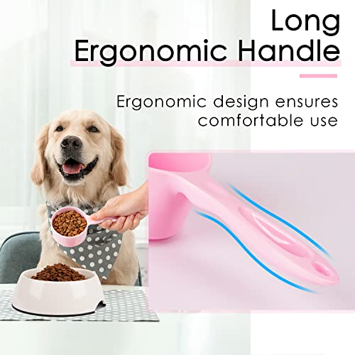 Super Design 1 Cup Dog Food Scoop for Container Melamine Measuring Scoop for Dogs Cats Birds and Rabbits Pet Food Feeding Scoop Dishwasher Safe - Baby Pink - color: Baby Pink 1 Cup