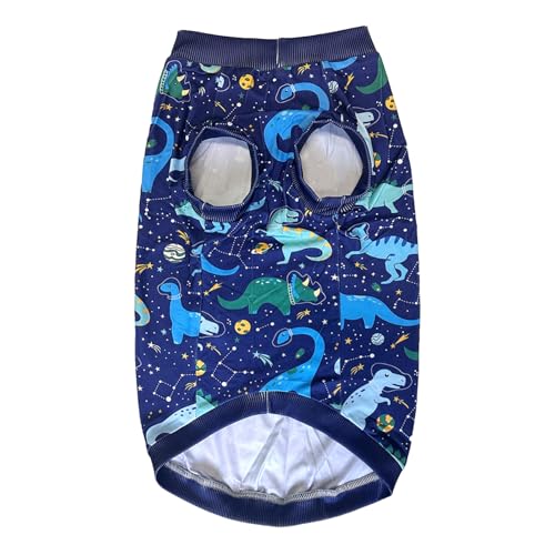 Dog Navy Sleeveless T Shirts with Universe Dinosaur Pattern Printed Soft Vest for Large Dogs (2XL, Vest) - color: Navy, size: 2XL