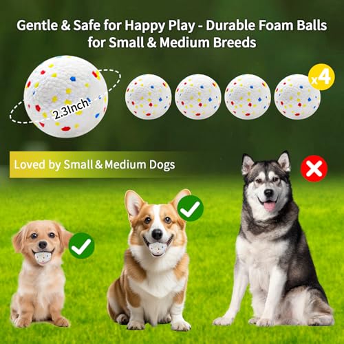Automatic Dog Ball Launcher with Barking Function, Dual Modes (Auto/Manual) Interactive Dog Fetch Toy with 4 Adjustable Distances, Dog Balls Thrower for Small & Medium Dogs, with 4 Durable ETPU Balls - color: White and Gray