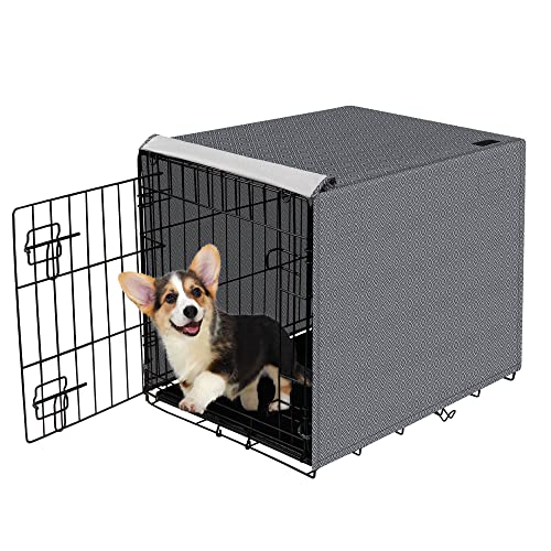 Pet Prime Dog Crate Cover for Wire Cages 30 Inch Indoor Breathable Polyester Pet Kennel Cover Machine Wash & Dry Double Door (Cover Only) - size: 30 inch