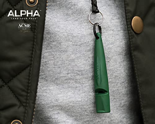 ACME Alpha 211.5 Professional Dog Training Whistle with Enhanced Ergonomic Grip. BPA-Free Plastic. 110 dBA. Long Range. Standardized Frequency. Weatherproof. Made in the UK (Forest Green) - color: Forest Green