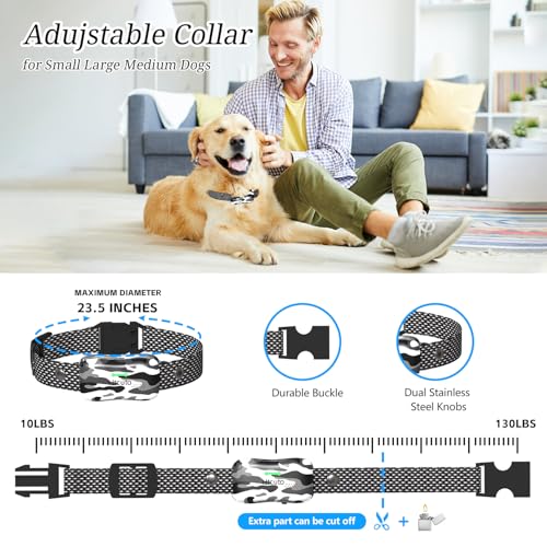 Htcuto Wireless Dog Fence & Training Collar for 2 Dogs, 3500ft Boundary, 4 Modes-Ultrasonic/Beep/Vibration/Static, 6100FT Remote, IPX7 Waterproof, 185-Day Standby, Electric Perimeter for Outdoor-GT1