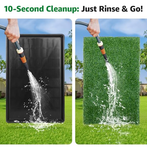 Grass Pad for Dogs Potty: 35.5” x 23.6” Indoor Dog Grass Pad with Tray 2 Pcs Replacement Artificial Grass Mats-5 Pics Disposable Puppy Pads for Puppy Training Apartment,Balcony & Apartment Use