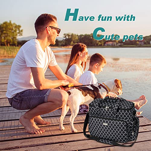 BAGLHER Dog Travel Bag, Pet Travel Bag (ALL Pet Travel Supplies), With 2 Pet Food Containers and 2 Collapsible Silicone Bowls; Essential Kits for Pet Travel DLblack - color: DLblack, size: Large