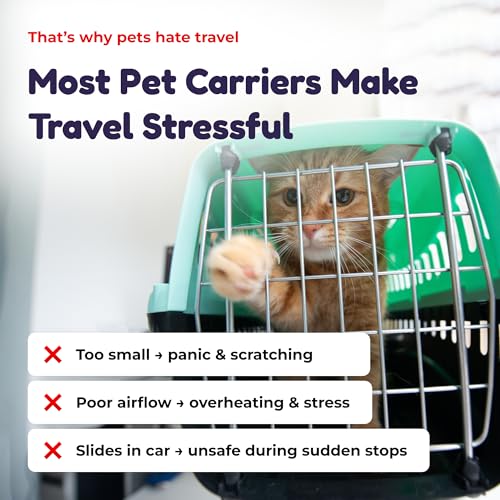 Premium Expandable Cat Carrier Backpack with Car Seat Belt Safety System – Rigid Frame Pet Carrier Backpack for Cats & Small Dogs up to 25 lbs – Breathable, Durable – Includes Bottle & Feeding Bowl - color: gray/green