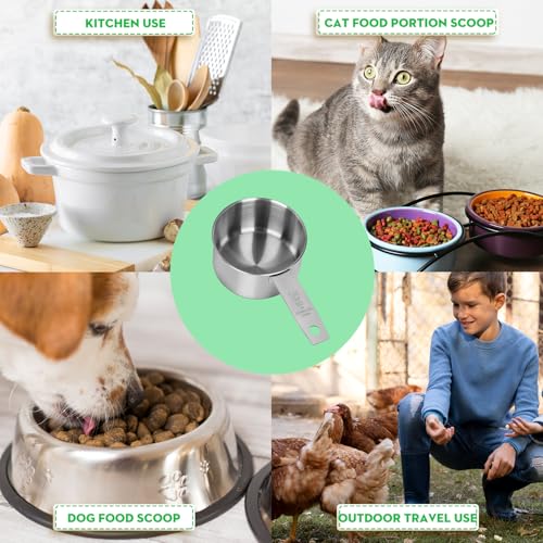 4Pcs 1/4 Cup Measuring Cup,Stainless Steel Measure Scoop Metal Scoops for Wet and Dry Ingredients, Great Kitchen Gadgets for Cooking(1/4 Cup) - size: 1/4 Cup