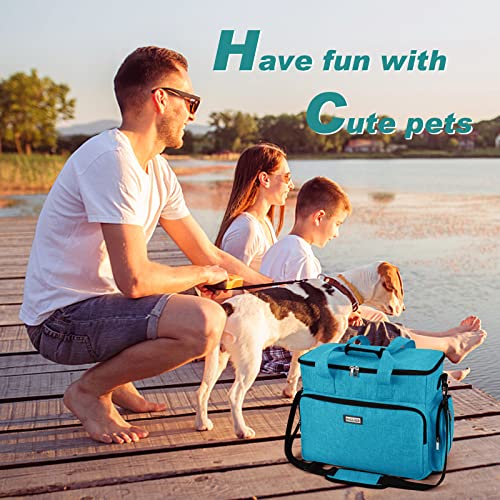 BAGLHER Dog Travel Bag, Pet Travel Bag (ALL Pet Travel Supplies), With 2 Pet Food Containers and 2 Collapsible Silicone Bowls; Essential Kits for Pet Travel Sky Blue - color: Sky Blue, size: Large
