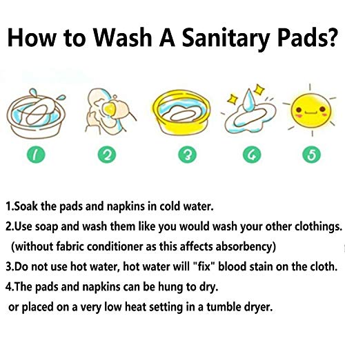 7PCS Pack Reusable Washable Incontinence Cloth Pads Including 6PCS Heavy Flow Feminine Hygiene Bamboo Charcoal Cloth Sanitary Pads Reusable Menstrual Pad + 1PC Mini Wet Bag - color: Set A4, size: Heavy Flow Bamboo Charcoal
