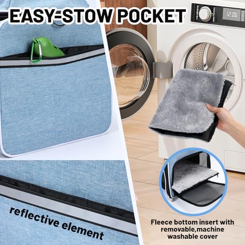 Cat Carrier Top-Expandable 18x11x11, United Delta American Airline Approved Dog Carrier, Soft Pet Carry-On Bag Underseat in Cabin, Puppy Air Travel Crate Kitten TSA Plane Carrying Case Blue - color: Blue