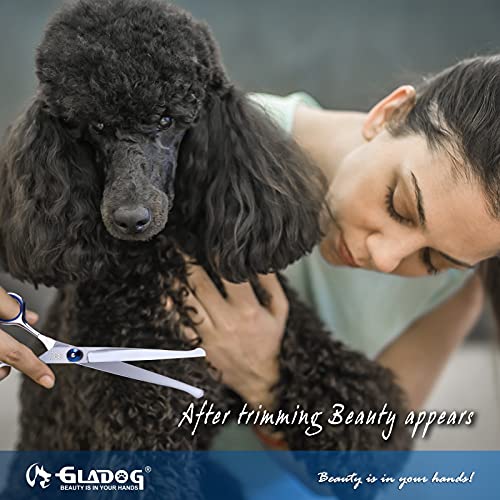 Dog Grooming Scissors Kit with Safety Round Tips, GLADOG Professional 6 in 1 Grooming Scissors for Dogs, Sharp and Heavy-duty Dog Grooming Shears for Dogs Cats Pets - style: Classic