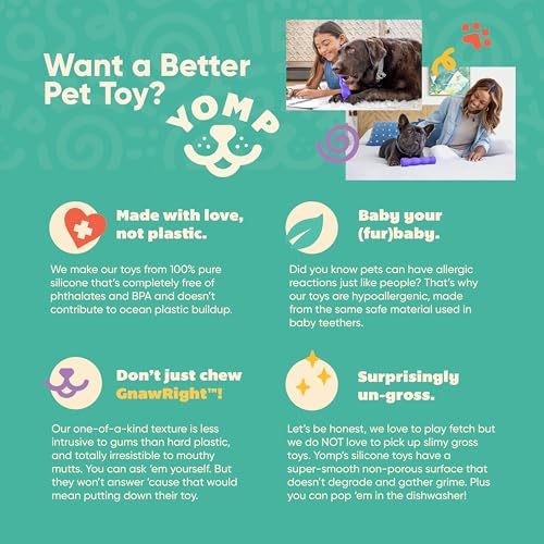 Yomp ToothBuddy Dog Dental Chew Toy – Teething and Chewing Toy for Puppies and Teething Dogs – Pet-Safe, Non-Toxic Silicone Dog Bone