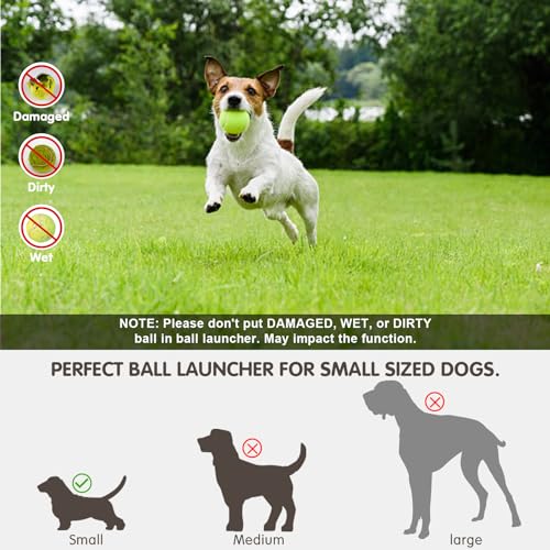 MEKAPLE Automatic Dog Ball Launcher, Dog Ball Thrower with 15 Mini Tennis Balls Sizing 2 Inch and Mesh Bag, Interactive Dogs Toys Tennis Balls Launcher for Small Dogs with 3 Distance Settings - color: Orange