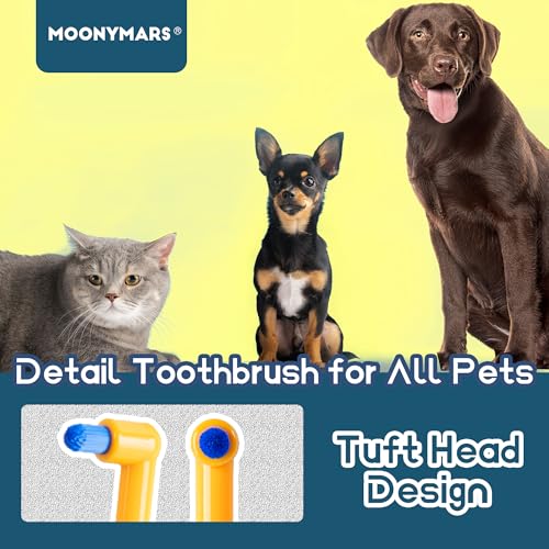 Cat Toothbrush Tuft Head, Small Dog & Puppy Tooth Brushing Kit, Mini Head Teeth Brush for Kitten & Tiny Pet, Doggy Toothbrushes Deep Dental Cleaning, 1 PCS - Orange - size: 1 Count (Pack of 1)