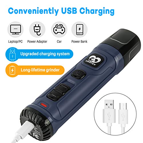 Casfuy Dog Nail Grinder with 2 LED Light - New Version 2-Speed Powerful Electric Pet Nail Trimmer Professional Quiet Painless Paws Grooming & Smoothing for Small Medium Large Dogs and Cats (Blue) - color: B-Blue
