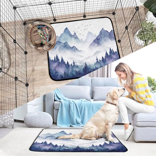 Qilmy Mountain Pet Mat, Waterproof Reusable Dog Training Pad Anti-Slip Pet Creat Pad for Small Medium Large Dogs and Cats - size: Smallx3