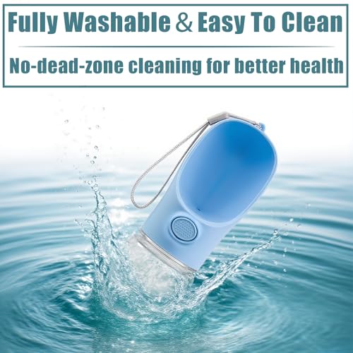 Bestac Pet Travel Water Bottle - Portable Dog&Cat Water Cup, One-Hand Operation, Lightweight & Leak-Proof, BPA-Free, Compatible with Most Gear, Ideal for Walking, Camping & Travel (Blue, 500ml) - size: 500ml