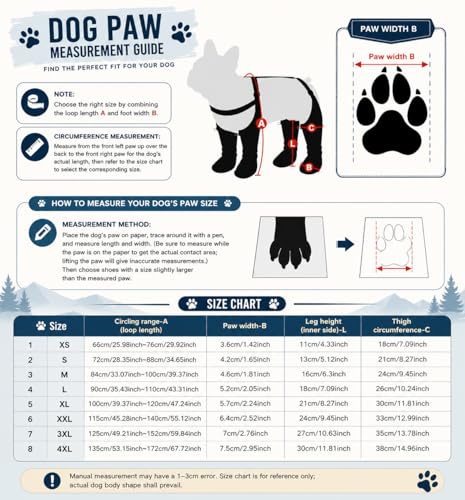 Dog Suspender Boots - Waterproof, Adjustable & Anti-Slip for All-Weather Paw Protection - 2026 Upgrade Dog Snow Boots with Durable Rubber Sole, Fleece Lining, Reflective Straps (XXL) - size: XXL