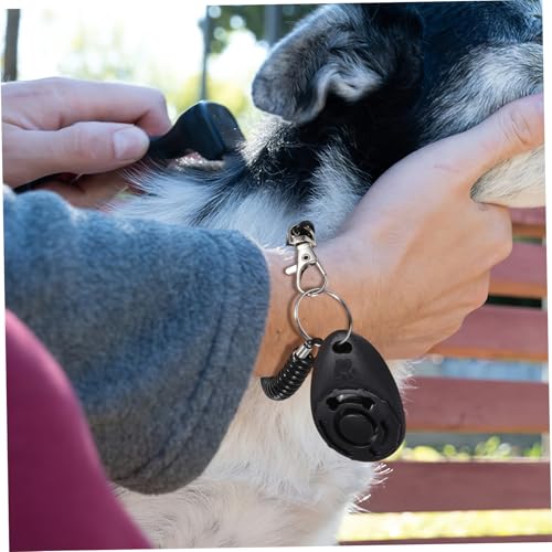 Toyvian Dog Training Clicker and Whistle Portable Pet Behavior Training Tool with Wrist Strap Lightweight Durable Plastic for Dog Clicker Training