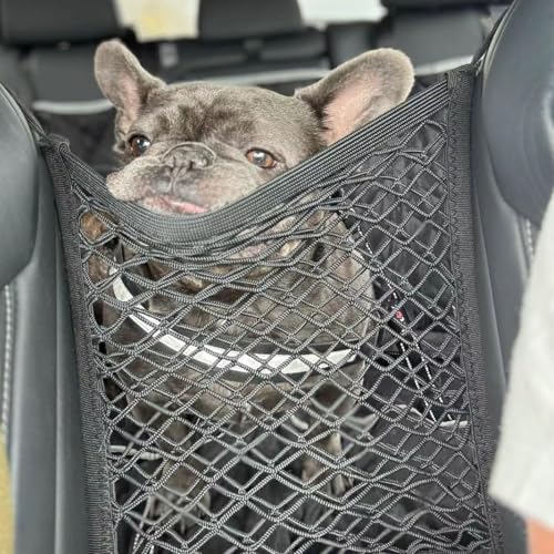 Dog Car Net Barrier Pet Barrier with Auto Safety Mesh Organizer Stretchable Storage Bag Universal for Cars, SUVs -Easy Install (L-for SUV) - size: L-for SUV