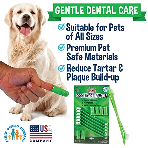 Bodhi Dog Toothbrush Combo Pack - Soft Finger & Dual-Ended Brushes - Gentle Bristles for Dogs & Cats - Easy Teeth Cleaning (6 Long & 6 Finger) - size: 1 Count (Pack of 12)