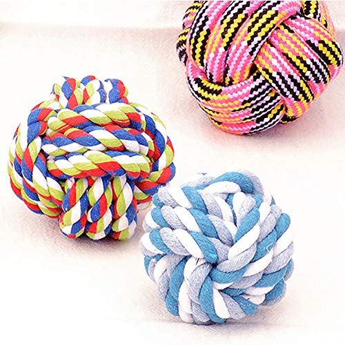 Dog Rope Ball 2Pack - Medium Breeds Knot Ball Rope Toys for Puppies to Medium Dogs, Teething Chewing, Tug and Boredom Relief