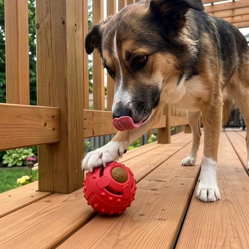 SPOT Seek-A-Treat Double Puzzle Ball Dog Toy, 3.25 in Durable Rubber Treat Dispenser with Dual Openings for Mental Stimulation & Long-Lasting Play, for Dogs up to 50 lbs