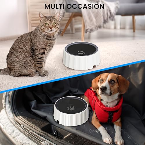 Dog Small Animals Water Bowl No Spill 70oz/2L Large Capacity Dispenser Non Slip No Splash Small Animals Bowl Pet Slow Feeder No Drip Dog Water Bowl on Vehicle for Dogs and Cats - Black - color: Black