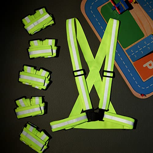 Hercicy 30 Pcs Reflective Vest High Visibility Safety Vests, Adjustable Running Gear Straps Lightweight Reflector for Construction (Yellow) - color: Yellow