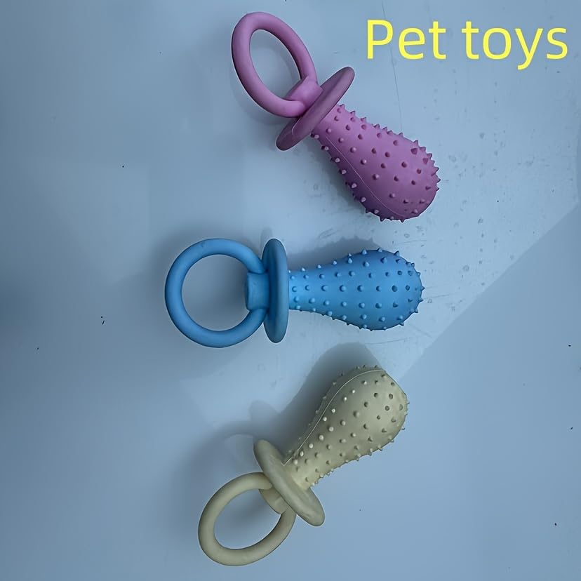 Molar Clean Teeth Rubber Toy, Clean Teeth Rubber Pacifier Chew Toy, Bell Chewing Playing Training Toys, for Pet Puppy Dog Cat (Blue)