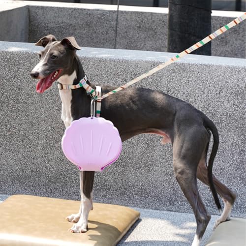 Collapsible Silicone Dog Bowl (Purple) - color: Purple