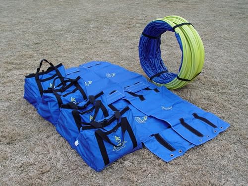 20' Heavy Duty Dog Agility Tunnel with 2 Sets of Tiedown System, Competition & Training, Multiple Colors, 2 Lengths (Blue) - color: Blue